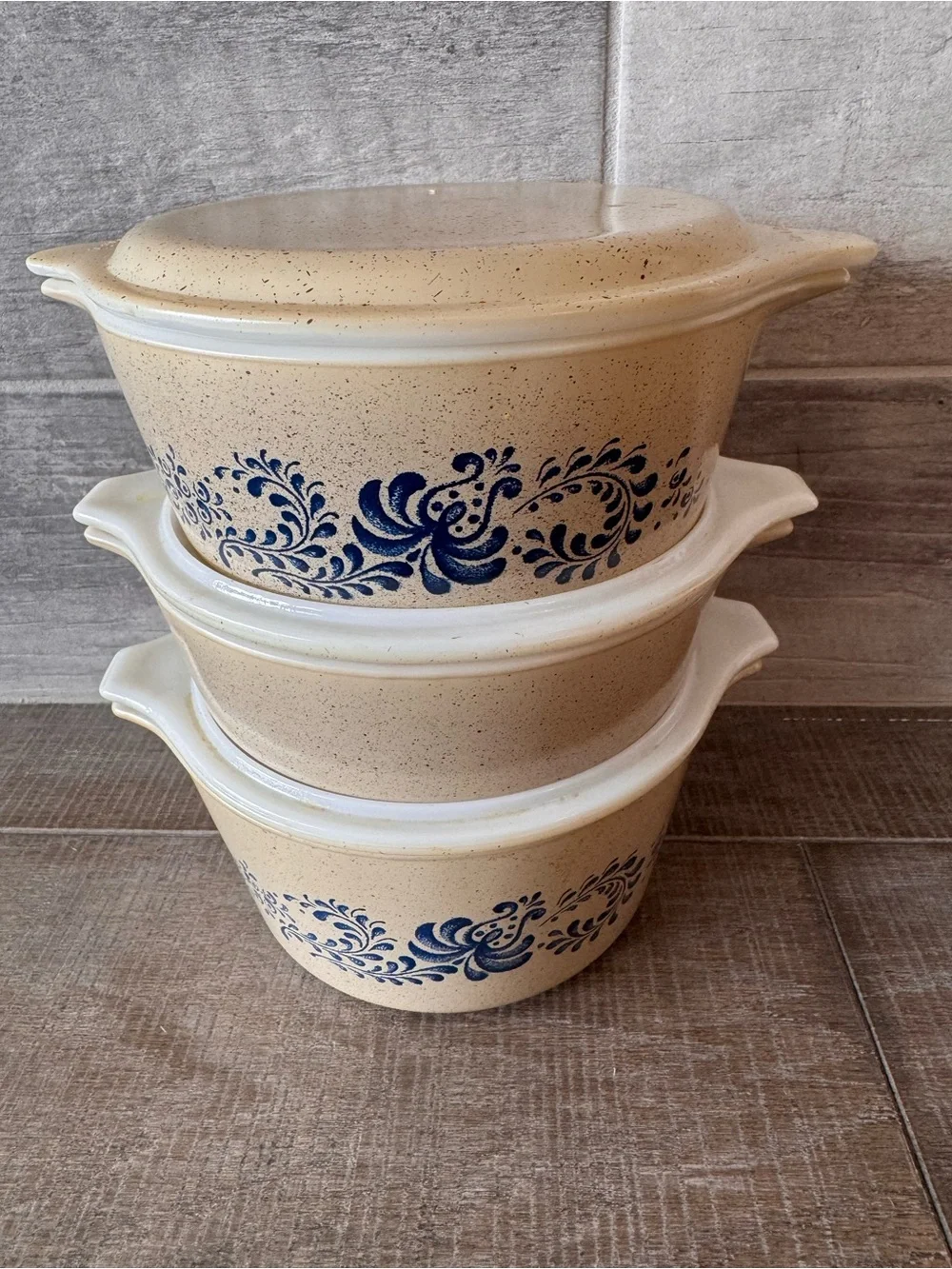 Vintage Pyrex Homestead Casserole Dish #471/#472 And #473 With Lid (6pcs)